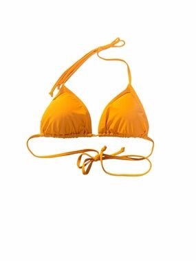 Cabana Del Sol Triangle Bikini Top L Orange Halter Tie String Bikini NWOT
